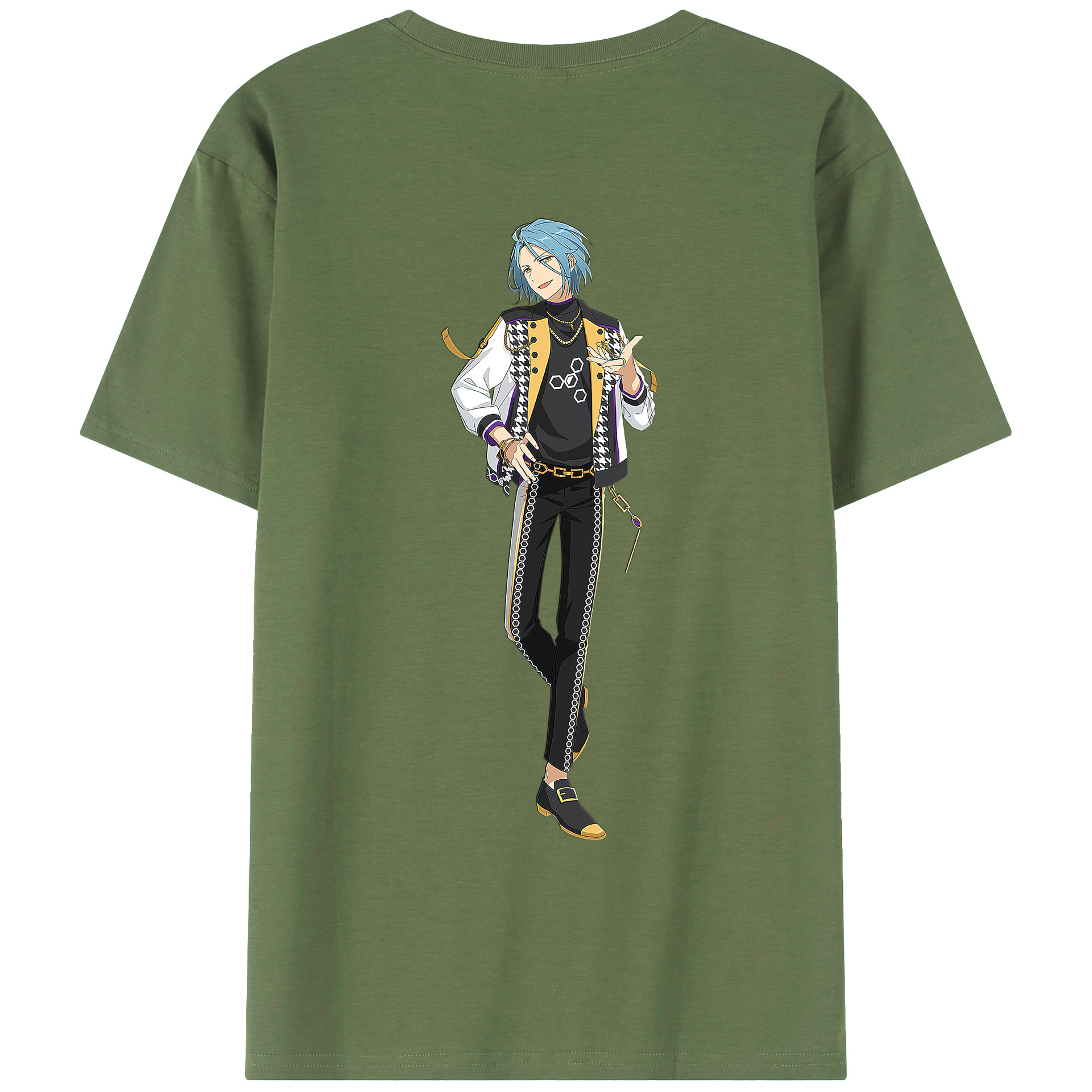 （画像用） あんさんぶるスターズ! Ensemble Stars 綿100％ メンズ半袖Tシャツ（バックプリント） 通気性